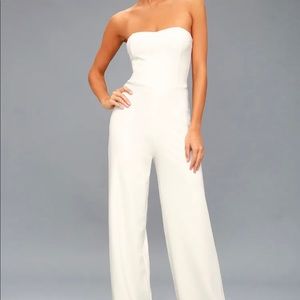 LULU strapless white jumpsuit